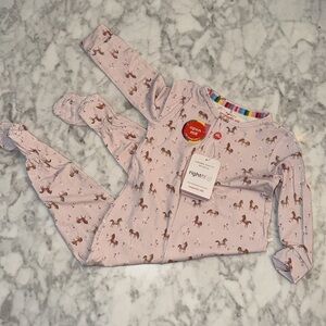 NWT MAGNETIC ME RUFFLE LAVENDER HORSE FOOTIE 9/12M